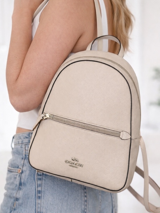 authentic mini backpack Authentic Coach Pebbled Leather Mini Backpack in Light Beige